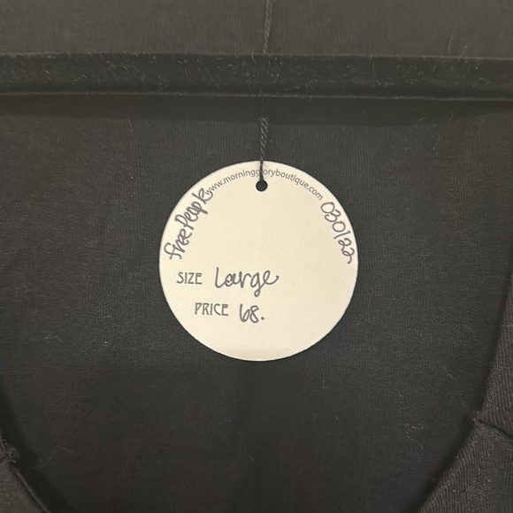 NWT Free People large black crop top with front ties - Picture 2 of 4